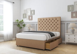 "Comfort Winslow Latte Tweed Divan Bed Base 2 Drawers Same Side - 26"" Strutted  4' Small Double" - thumbnail 5