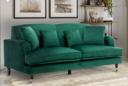 Velvet Bottle Green 3 Seater Sofa