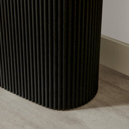 Furniturebox Uk Penrose Rounded Black Wood Console Table - thumbnail 6