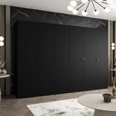 Arte Parma I 300Cm Black Hinged Door Wardrobe - Bold, Architectural Storage For The Modern Bedroom - image 1