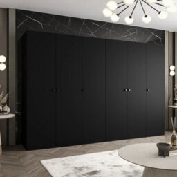 Arte Parma I 300Cm Black Hinged Door Wardrobe - Bold, Architectural Storage For The Modern Bedroom - thumbnail 1