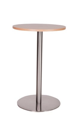 Daniella Round Brushed Table Base Round Laminate Top Large Poseur Beech 600mm Diameter Round - image 1