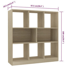 Vidaxl Book Cabinet Sonoma Oak 97.5X29.5X100 Cm Engineered Wood - thumbnail 6