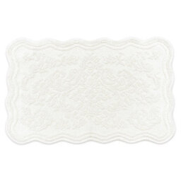 Allure Bath Fashions Gracie Floral Jacquard Scalloped Bath Mat - Cream - thumbnail 1