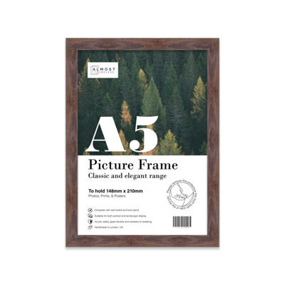 A5 Walnut Picture Frame Fits A5 (14.8 X 21Cm - 5.8 X 8.3In) Poster, Photo, Artwork, Or Print. - image 1