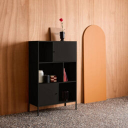 Sweeek - Industrial Metal Storage Cabinet With 6 Compartments Black 80X35X125 Cm - Oklahoma - thumbnail 3
