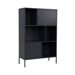 Sweeek - Industrial Metal Storage Cabinet With 6 Compartments Black 80X35X125 Cm - Oklahoma - thumbnail 2