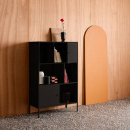 Sweeek - Industrial Metal Storage Cabinet With 6 Compartments Black 80X35X125 Cm - Oklahoma - thumbnail 4