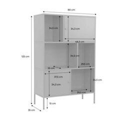 Sweeek - Industrial Metal Storage Cabinet With 6 Compartments Black 80X35X125 Cm - Oklahoma - thumbnail 5