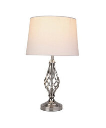 Lighting Supermarket Queenswood Barley Twist Table Lamp With Ivory Linen Shade - Silver Chrome - thumbnail 5