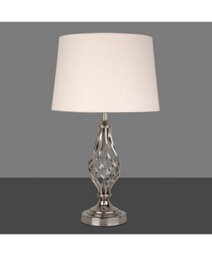 Lighting Supermarket Queenswood Barley Twist Table Lamp With Ivory Linen Shade - Silver Chrome - thumbnail 6
