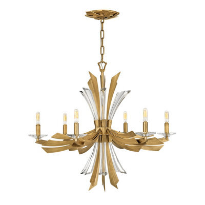 Luminosa Lighting Elstead Hinkley Fredrick Ramond Vida 6 Light Chandelier Burnished Gold - image 1