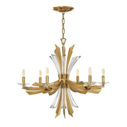 Luminosa Lighting Elstead Hinkley Fredrick Ramond Vida 6 Light Chandelier Burnished Gold - thumbnail 1