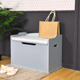 Costway Modern 2-In-1 Flip-Top Wooden Storage Chest Storage Organizer Bench Toy Box Unit - thumbnail 8