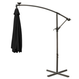 Sundaze 3M Black Cantilever Banana Parasol Umbrella With Lights, Base Weights And Rain Cover - thumbnail 5