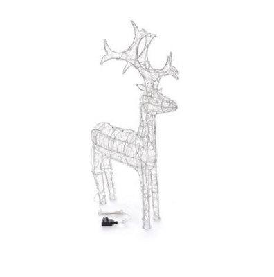 Kaemingk Outdoor Reindeer Christmas Decoration - Warm White - 90Cm