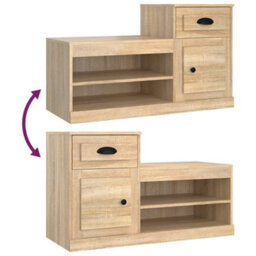 Berkfield Elegant Shoe Cabinet Sonoma Oak 100X42X60 Cm Engineered Wood - thumbnail 9