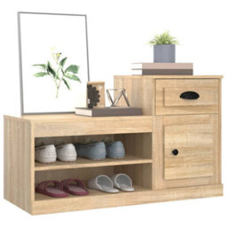 Berkfield Elegant Shoe Cabinet Sonoma Oak 100X42X60 Cm Engineered Wood - thumbnail 4