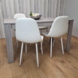 Kosy Koala Dining Table Set With 4 White Gem Pattern Chairs Dining Room Furniture - thumbnail 5
