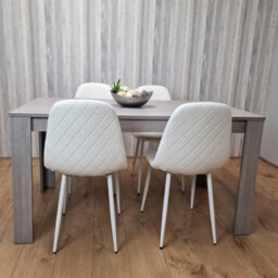 Kosy Koala Dining Table Set With 4 White Gem Pattern Chairs Dining Room Furniture - thumbnail 6