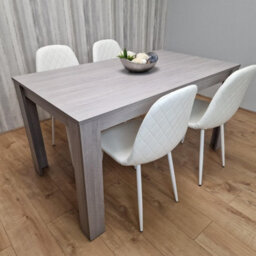 Kosy Koala Dining Table Set With 4 White Gem Pattern Chairs Dining Room Furniture - thumbnail 3