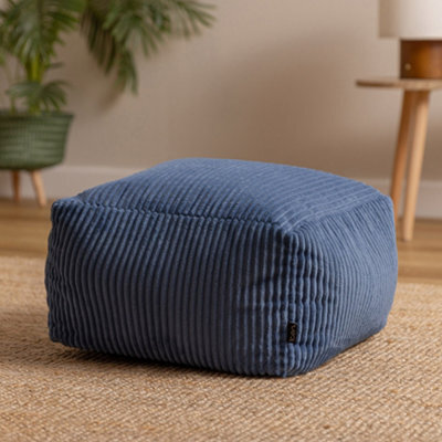 Icon Amara Jumbo Cord Square Footstool Bean Bag, Denim Blue - image 1