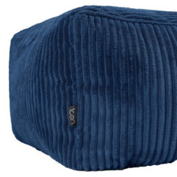 Icon Amara Jumbo Cord Square Footstool Bean Bag, Denim Blue - thumbnail 6