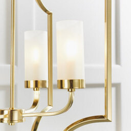 Luminosa Lighting Luminosa Edrea 4 Light Ceiling Pendant Satin Brass & Frosted Glass, E14 - thumbnail 4