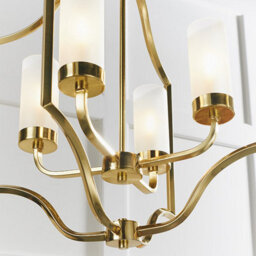 Luminosa Lighting Luminosa Edrea 4 Light Ceiling Pendant Satin Brass & Frosted Glass, E14 - thumbnail 5