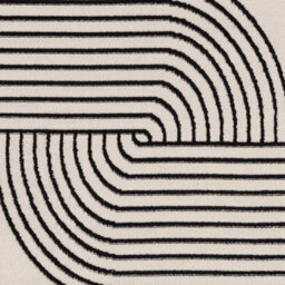 Livabliss Pisa-Modern Off-White Black Graphic Living Dining Bedroom Rug 80 X 220 Cm Easy Care, Non Shedding - thumbnail 7
