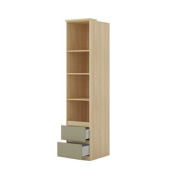 Arte Terra 93 Storage Cabinet 45Cm Oak Lindberg & Eucalyptus, Tall Slim Bedroom Cabinet With Adjustable Shelves & Drawers - thumbnail 2