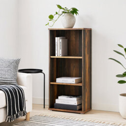 Wyld Haus Bucharest Tall Narrow 2-Shelf Vintage Oak Bookcase - thumbnail 1