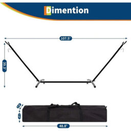 Garden Camping Hammock Premium Metal Frame Hang Bed Outdoor Travel - thumbnail 2