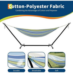 Garden Camping Hammock Premium Metal Frame Hang Bed Outdoor Travel - thumbnail 5