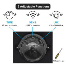 Long Life Lamps Company 12W Black Led Double Outdoor Wall With Pir Movement Sensor Stainless Steel Warm White Zlc348Bsen - thumbnail 6