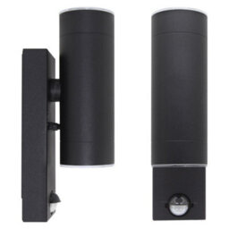 Long Life Lamps Company 12W Black Led Double Outdoor Wall With Pir Movement Sensor Stainless Steel Warm White Zlc348Bsen - thumbnail 4