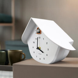Walplus White Matte Cuckoo Wall Clock With Orange Window And Pendulum Modern Decorative Clock 32.5Cm 12.8 Inch - thumbnail 4