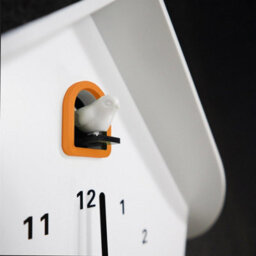 Walplus White Matte Cuckoo Wall Clock With Orange Window And Pendulum Modern Decorative Clock 32.5Cm 12.8 Inch - thumbnail 7