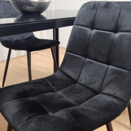 Kosy Koala Black Kitchen Dining Table And 4 Black Tufted Velvet Chairs Set Of 4 Dining Room Furniture - thumbnail 8