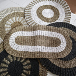 Serenityy Oval Seagrass Rug White & Tan Classic 60X120Cm - Oval Indoor Rug - thumbnail 2