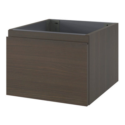 GoodHome Kentia Walnut Veneer Wall-Mounted Bathroom Cabinet (H) 300mm (W) 400mm - image 1