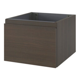 GoodHome Kentia Walnut Veneer Wall-Mounted Bathroom Cabinet (H) 300mm (W) 400mm