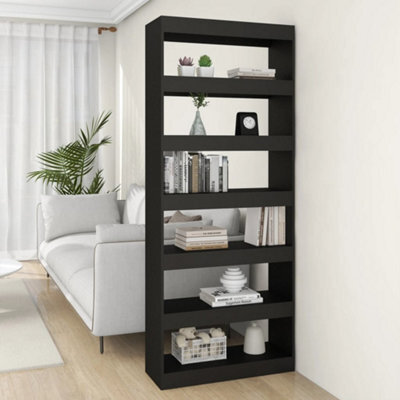 Berkfield Book Cabinet/room Divider Black 80X30X198 Cm Engineered Wood - image 1