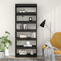 Berkfield Book Cabinet/room Divider Black 80X30X198 Cm Engineered Wood - thumbnail 5