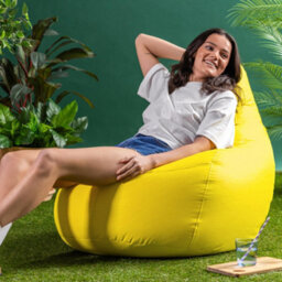 icon Recliner Indoor Outdoor Bean Bag Ochre Yellow Bean Bag Chair - thumbnail 2