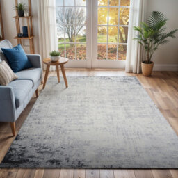 Livabliss Roma-Abstract Charcoal Grey Off-White Modern Marble Living Dining Bedroom Rug 120 X 170 Cm Easy Care, Non Shedding - thumbnail 2