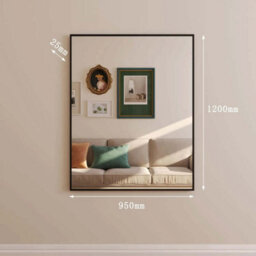 Jōbū Jobu Home - Takara, Black Metal Rectangle Mirror - 120Cm X 95Cm - thumbnail 2