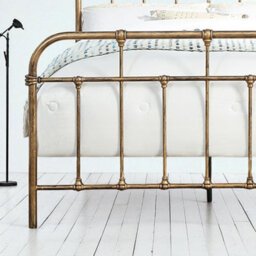 OAT Home Camden Antique Brass Effect Victorian Hospital Metal King Size Bed Frame - thumbnail 6