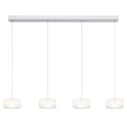 Luminosa Lighting Luminosa Belinda Bar Pendant Ceiling Light White Matt Opal Glass Shade 4X Led 4000K - thumbnail 3