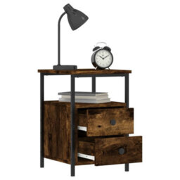Berkfield Bedside Cabinets 2 Pcs Smoked Oak 34X35.5X50 Cm Engineered Wood - thumbnail 4